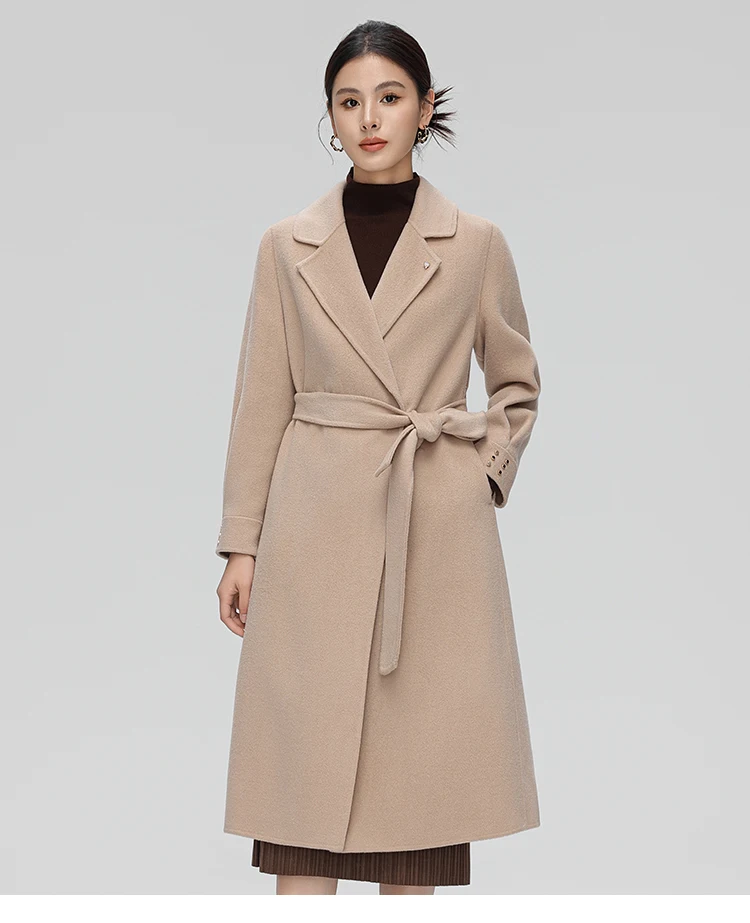 Women's Heavyweight Wool Winter Coat Windproof Long Overcoat for Extreme Cold