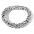 Hip 2021 Fashion 18K Gold Plated Inlaid Diamond Miami Hip Hop Miami Cuban Chain Anklet