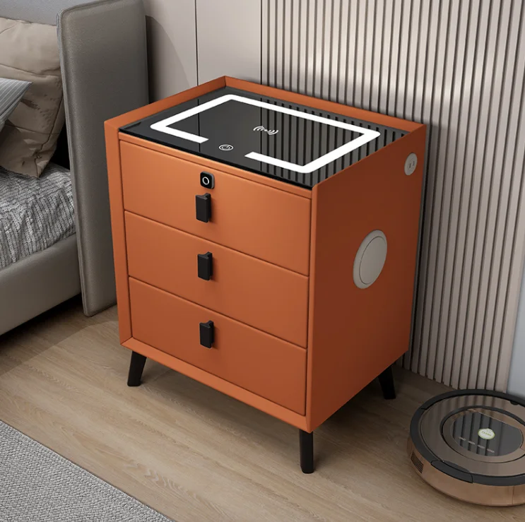 Modern Simple Furniture Solid Wood Smart Nightstands Wholesale cheap bedroom furniture drawer storage smart bedside table