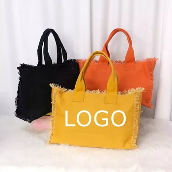 2024 new arrive women purses and handbags ladies women's tote bags custom print tote bag fringed canvas beach bag