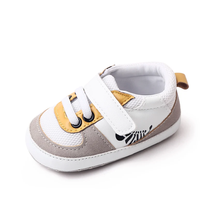 Spring and Autumn Cartoon zebra Leather Mesh Soft Sole Breathable Casual Infants Shoes for Boys supplier