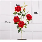 Roses Hot Sale Artificial Roses High Quality 5 Head Artificial Roses True Touch Artificial Roses