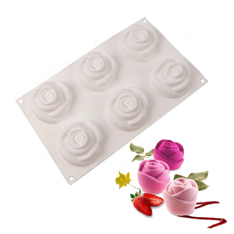 Flower Moulds Silicone Rubber Valentines Day theme Rose Silicone Mold Chocolate mold Cake Decoration tool