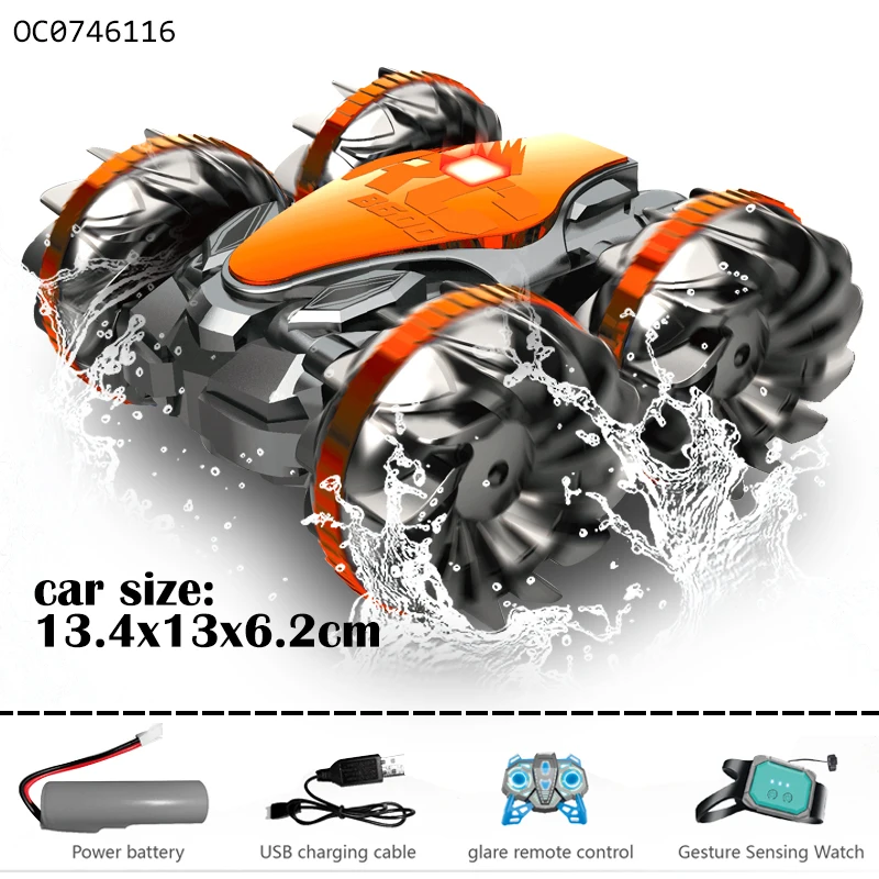 Small new rc amphibious gesture sensing remote control stunt toy car for boys