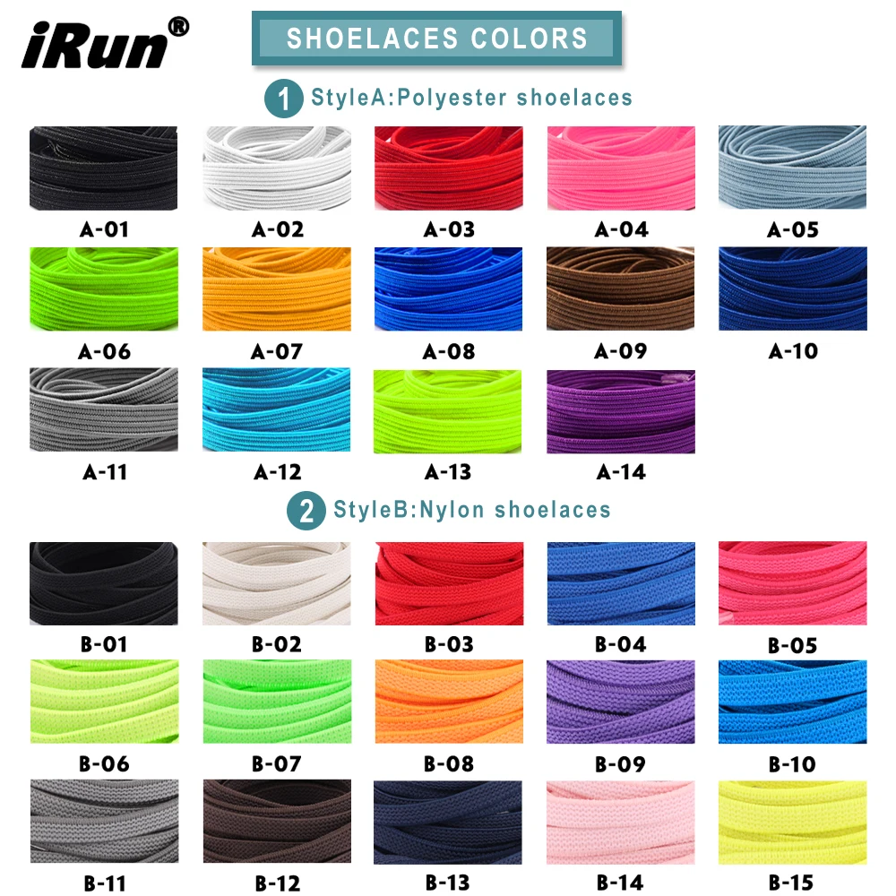 iRun One Size Fit All No Tie Elastic Flat Shoe Laces Stretch Shoelaces Strings Replacement for Kids Sneakers