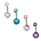 Belly Rings New Arrival Surgical Steel Colorful Clear Zircon Body Piercing Jewelry Navel Belly Button Rings
