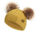 Winter Knitting Hats Hat Winter Hat 100% Cotton Winter Pompom Baby Sweaters Caps Knitting Beanie Hats