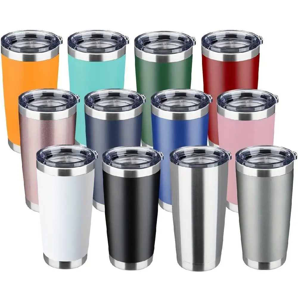 Custom Travel Mug Engraved Blank Sublimation Vacuum Insulated Double Wall Powder Coated 20 Oz Stainless Steel Tumbler With Straw
