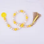 Wooden Bead Nordic Style Pastoral Color Wooden Bead Tassel String Twine Tassel Home Decoration Pendant