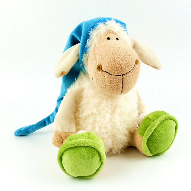 Bulk Stock Stuffed Animal Blue Hat Plush Sheep With Big Eyes Shoes Ball Toy  Plush Animal Cushion - Buy Plush Sheep Toy,Blue Hat Sheep Toy,Green Shoes  Sheep Product on 