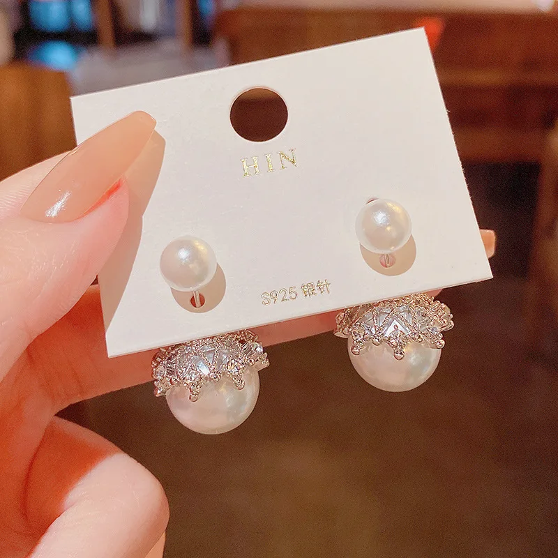 sense of luxury pearl earrings women 2022 year new trend light luxury unique earring wild temperament ear studs
