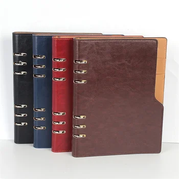 Best selling super smooth writing hardcover notebook journal/plan/diary big spiral leather notebook with personalized logo