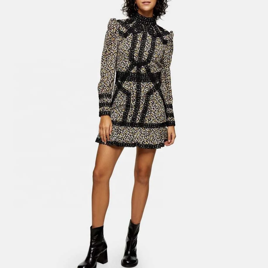 European Style Party Dress Long Sleeve 