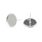 Silver Earring Studs Silver 925 Sterling Silver 12mm Earring Bezel Blanks Studs Earring For Women