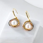 Pearls Mother Of Pearl Gold Fashion Hot Selling Brass Artificial Pearls Star Mother Of Pearl 18K Gold Pearl Earrings