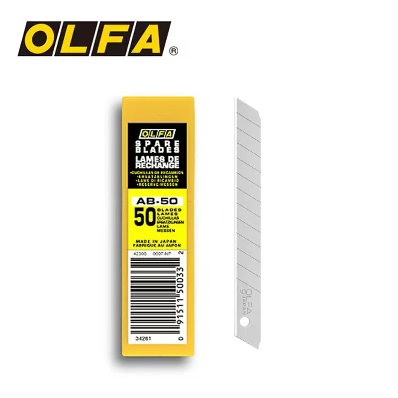 OLFA 9mm Snap Off Replacement Blades, 50 Blades (650 Segments) AB-50