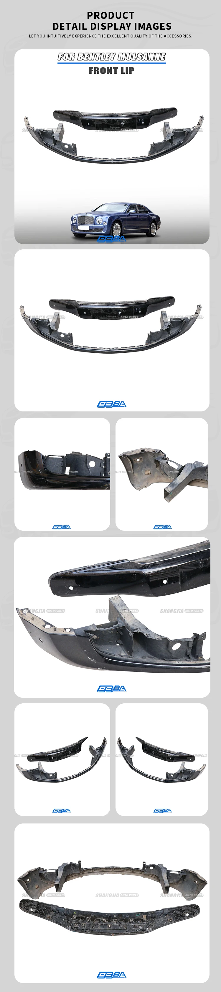 Hot Sale OEM Car Accessories ABS Plastic Front Car Bumper Lip For Bentley Mulsanne Used Original factory