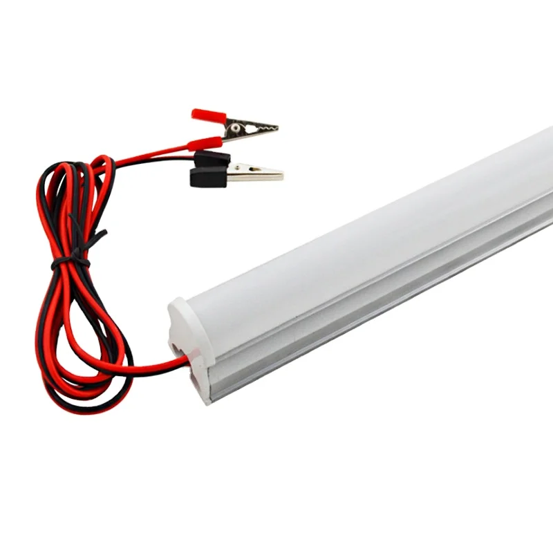 12V 24V 36V 48V All OK Wide Voltage 12-85VDC T5 T8 Battery Power LED Tube Lamp with Clip Clamp