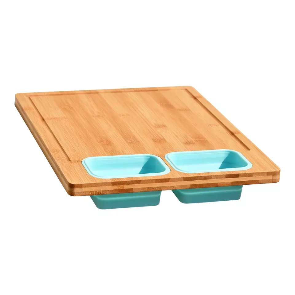 Youlike Over The Sink Chopping Board Kitchen  Expandable Bamboo Cutting Board With Strainer Containers