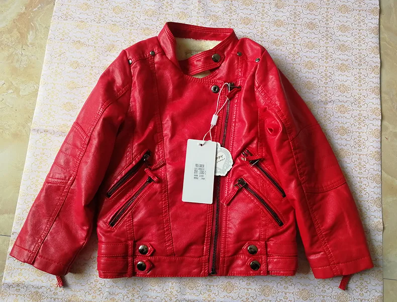 Girls' leather spring and autumn new children's foreign coat children's leather clothing network red hot_20