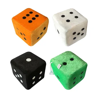 Soft funny promotional custom printing plush dice ready goods various colors and sizes velvet dice plush toy