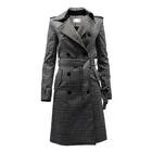 Trench Trench Gray Casual Women Trench Coat Women's Jackets Coats Long Overcoat Women