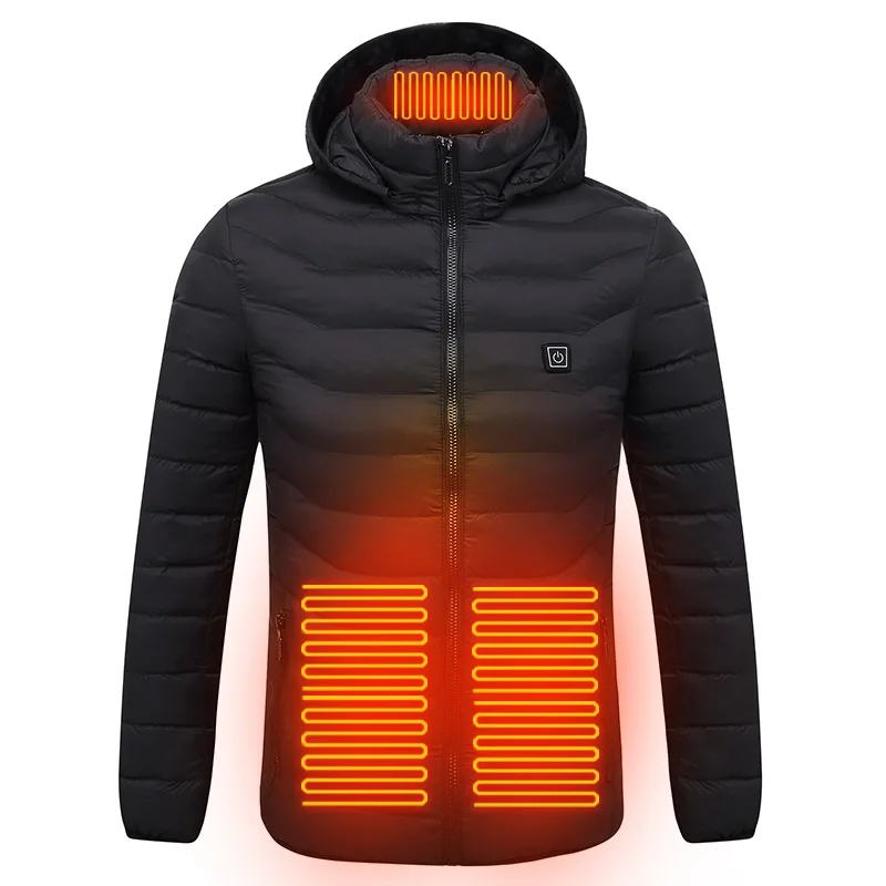 Man Winter Plus Size Heated Long Jacket 
