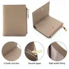 Genuine Leather Lychee Pattern Wallet Card Holder Slim Multi Card Slot With Zipper