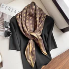 Scarf 2021 Spring New Fashion 90 Square Scarf Korean Luxury Brand Gauze Scarf Shawl Neck Scarf