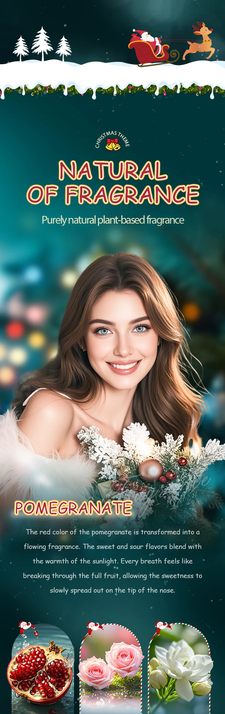 product sadoer christmas pomegranate niacinamide vitamin c herbal skin care set antioxidant brightening facial rejuvenation-7