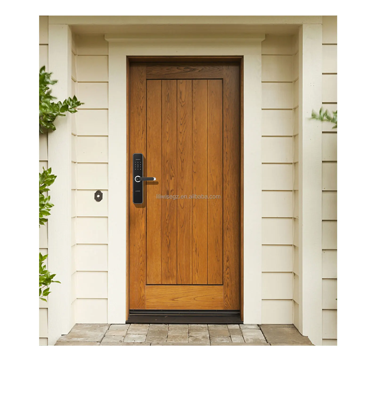 Liliwise Waterproof Outdoor Smart Door Lock with 6V Battery 35-75mm Door Thickness and 200 Fingerprint Capacity