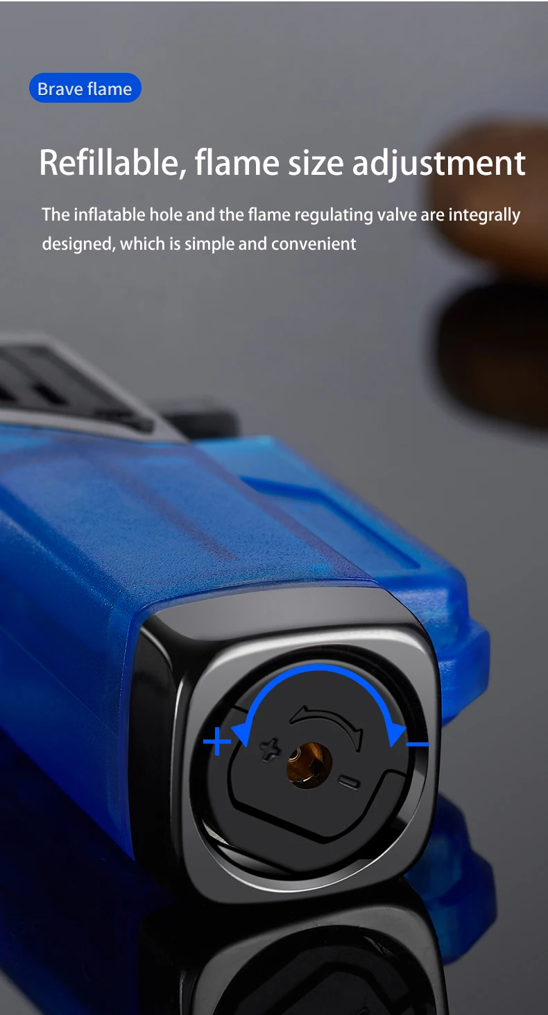 db 602 double blue flame torch lighter windproof multi function refillable gas gun cigar cigarette business gifts gift box-3