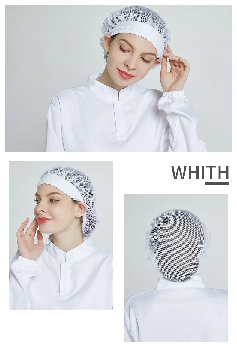 KL-3006 Polyester Mesh Hat with Adjustable Rope for Food Factory and Workshop - Dust Proof Mesh Style Cap