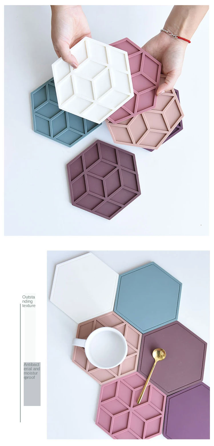 product bulk kitchen coffee cup beer tea heat custom cute shaped silicone silicon coasters for drink design custom pvc rubber gift set-8