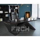 Office Desk Wholesale Modern Design Curved Shape Executive Manager Office Furniture White Writing Desk Table