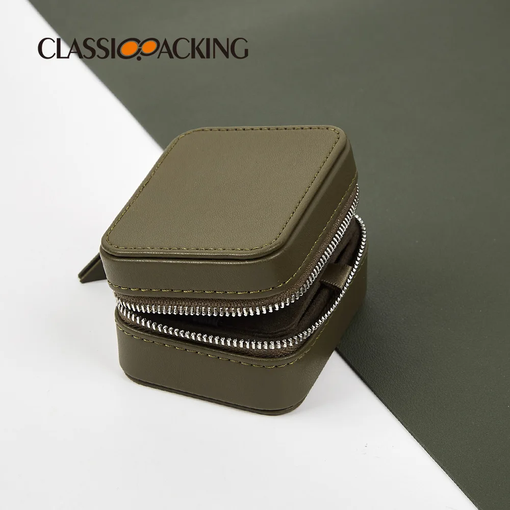 High Quality PU Leather Jewelry Zipper Case Data Cable Wireless Headphones Earphone Storage Box Sublimation Blanks Jewelry Box