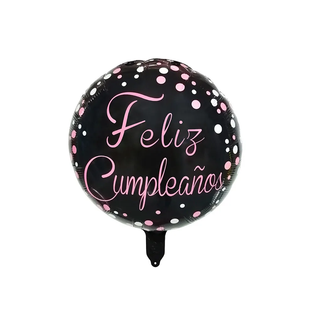 18 Inch Spanish Happy Birthday round aluminum Spanish birthday party decoration wholesale foil balloon