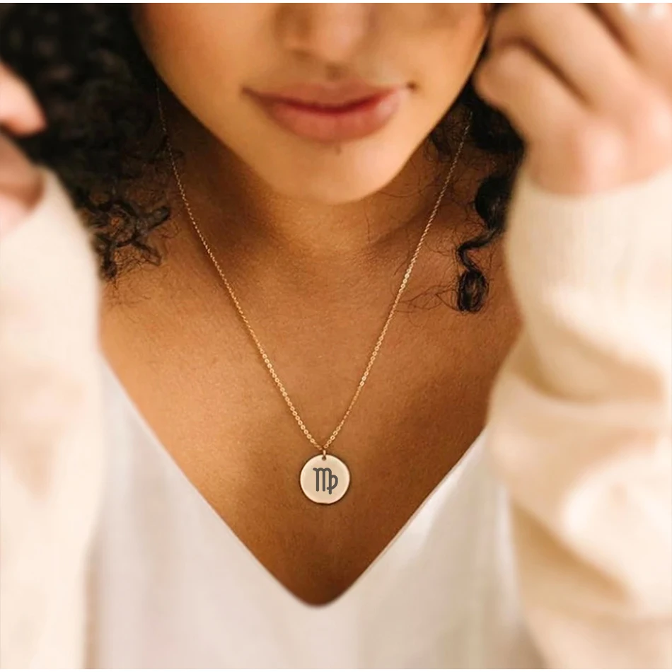 2021 Women Female Punk Jewelry Zodiac Sign Chain Necklace Stainless Steel  With Round 12 Star Signs Icon Pendant - Buy Zodiac Sign Necklace Stainless  Steel,Zodiac Necklace,Zodiac Necklace Pendant Product on Alibaba.com