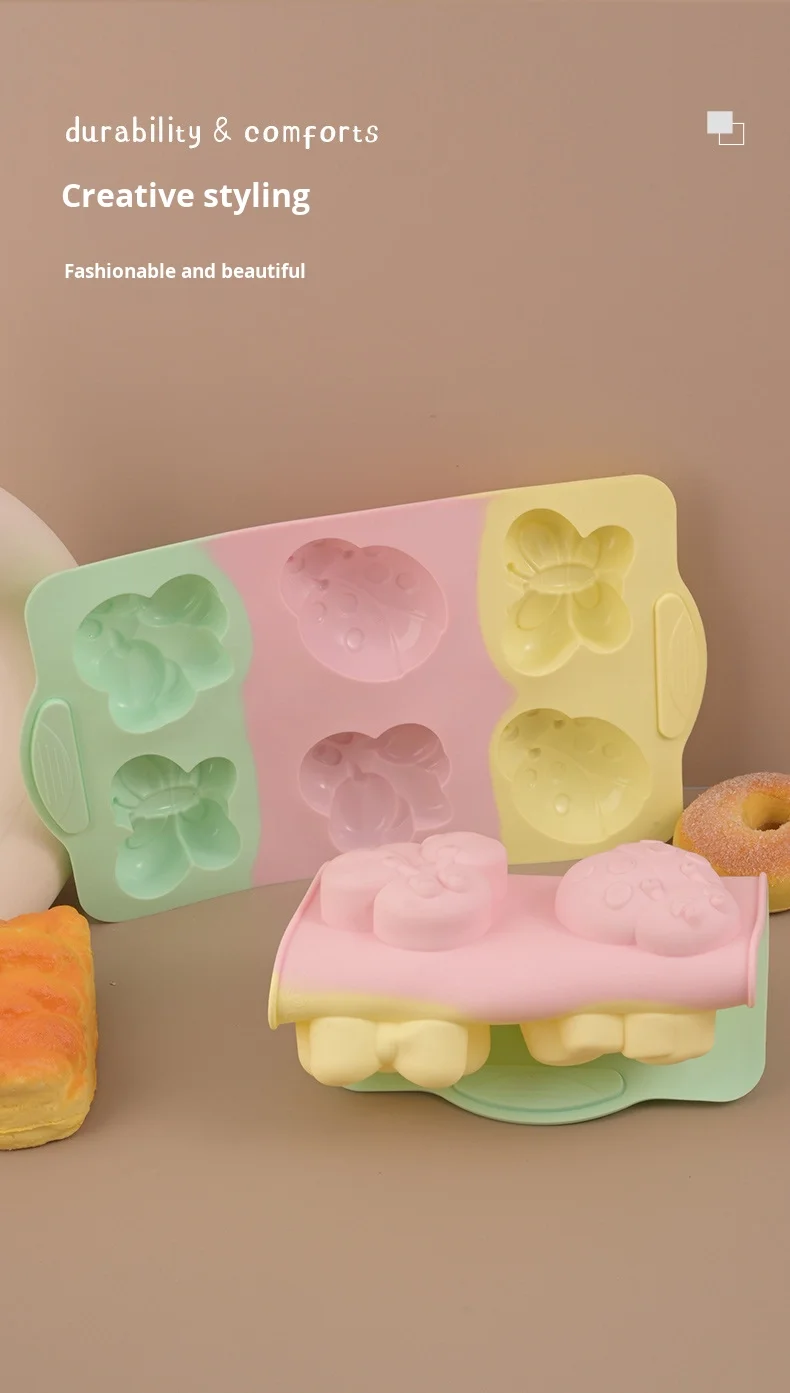 High-Temperature Resistant 6-Grids Silicone Mold Color-Matching Cake Tools for Baking Biscuits and Pudding for DIY supplier