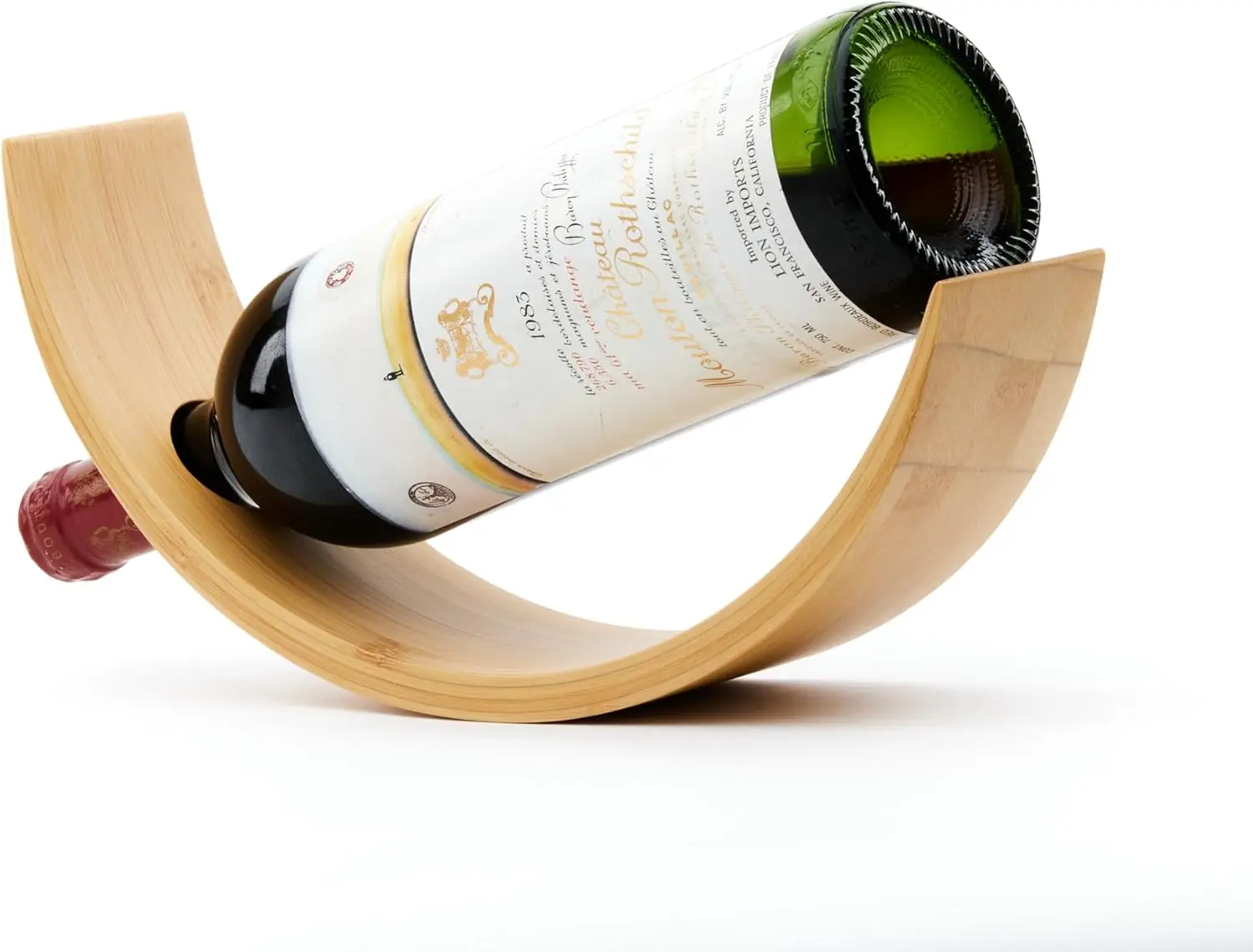 product solid wood kitchen wine bottle rack single organic bamboo self balancing elevate space wine holder elevate your space-1