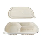 1/2/3/4/5 Compartment Biodegradable Corn Starch Plastic Clamshell Food Containers Lunch Box With Cover