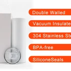 US Warehouse Wholesale Sublimation Blanks White 20oz Double Wall Straight Sublimation Tumbler Coffee Mug With Plastic Lid