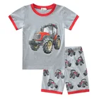 Wholesale Fashion European And American Cartoon Car Short Sleeves Children's 2 Pieces Set