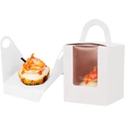Portable Paper Bakery Cupcake Individual Containers Single Cupcake Boxes With Display Insert