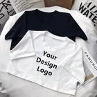 Cheap Blank Short Sleeves Custom Printing 100% Cotton Custom Women Plain Sexy Loose Fit Crop Top T Shirt