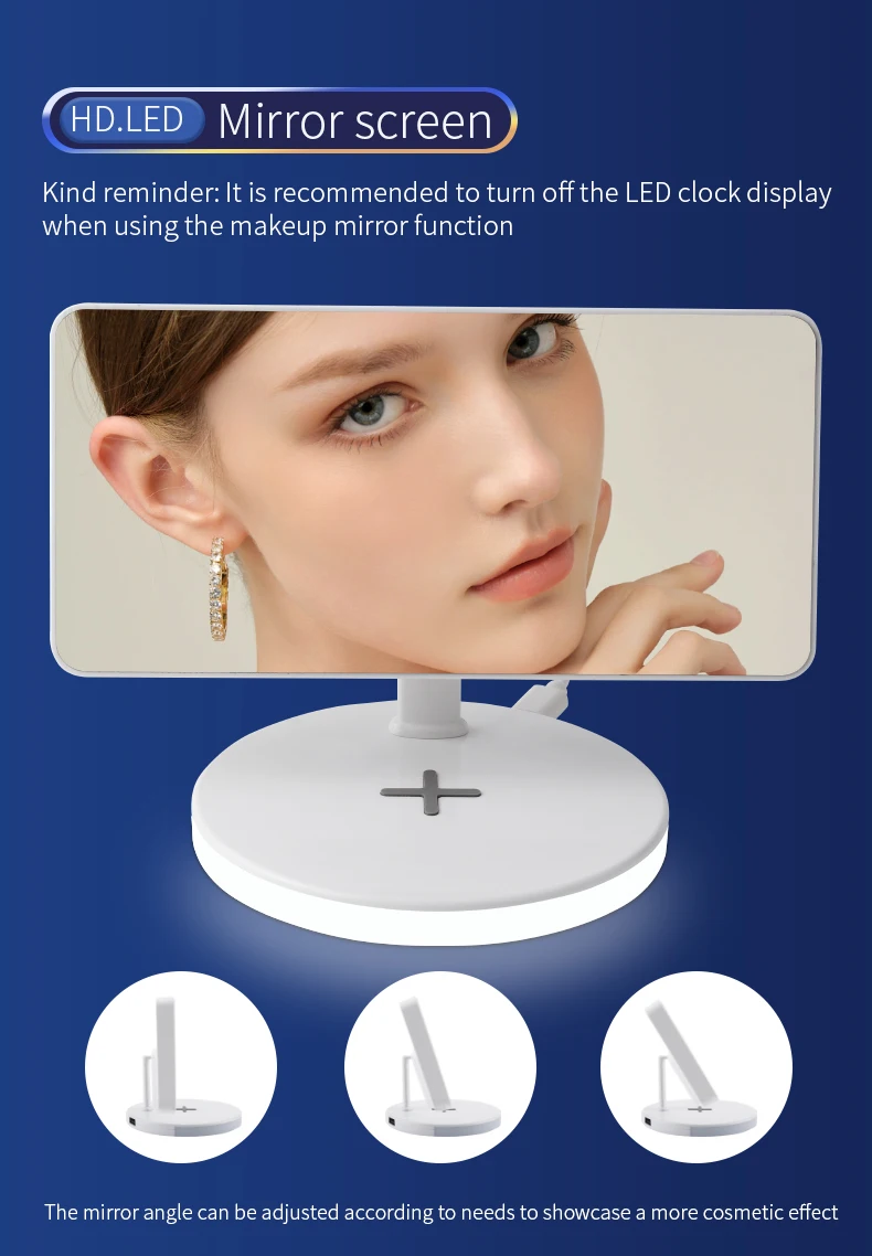 New Design LED Night Light Digital Alarm Clock 15W Fast Charging Station Wireless Charger with Alarm Clock