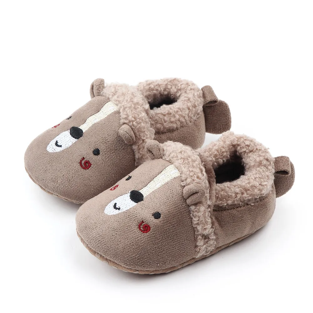 Baby Boys Girls Soft Plush Slippers Animal Boots Toddler Infant Crib Shoes Winter House Shoes supplier