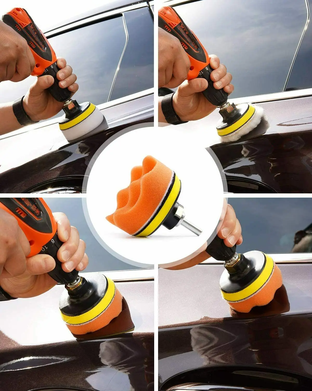 Buffing Pad Kit 1Set Gross Polish Polishing with Drill Adapter for