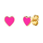 Sterling Silver Jewelry Silver Summer Wholesale Sterling Silver Custom Neon Enamel Heart Earrings Jewelry