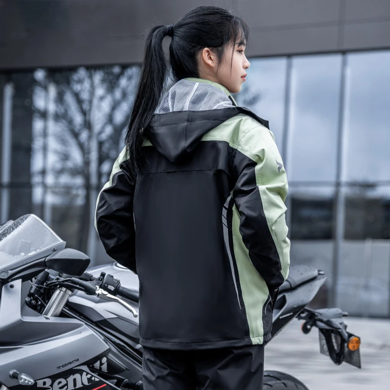 DD1482  Motorcycle Rider Rain Coats Pants Suit Full Cover Waterproof Raincoat Profession Motorbike Rainwear